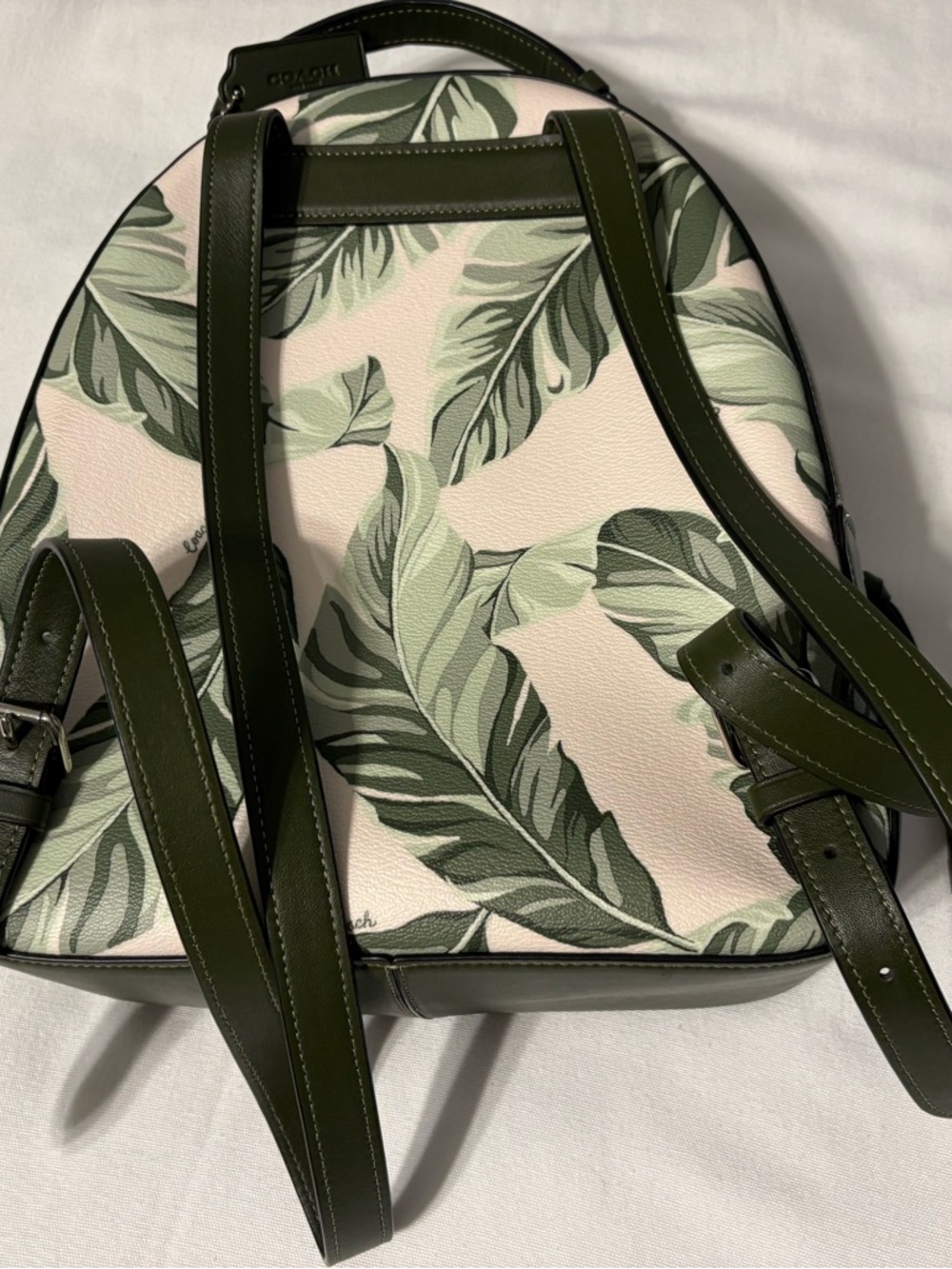 Coach Olive Green Canvas Backpack with Interior Zip Pocket - Picture 4 of 5